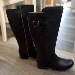 Timberland Elegant Black Over the Knee Boots with Buckle